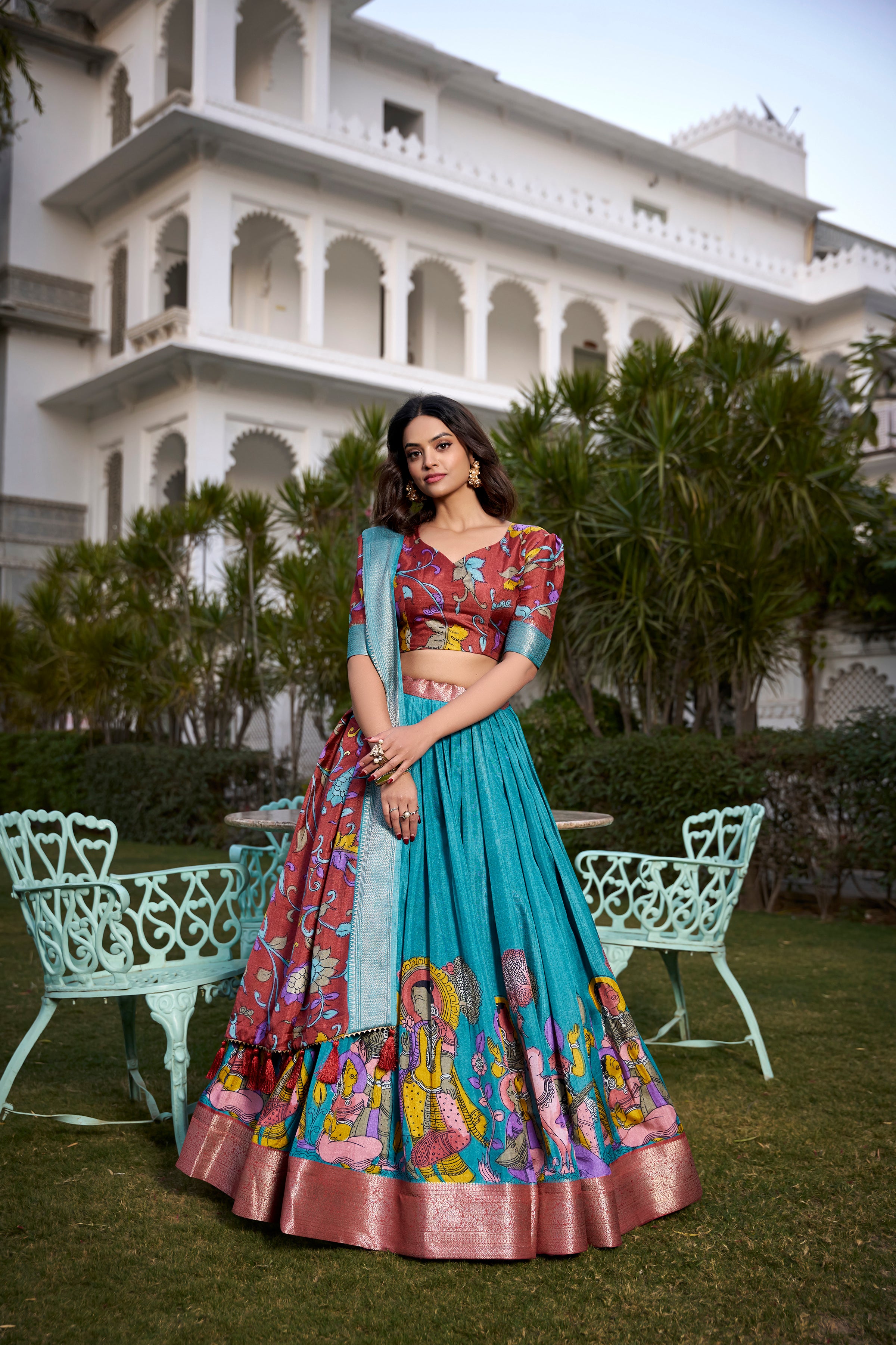 β¨ Festive Special Tussar Silk Lehenga β¨  Perfectly Blended for a Charming Look π